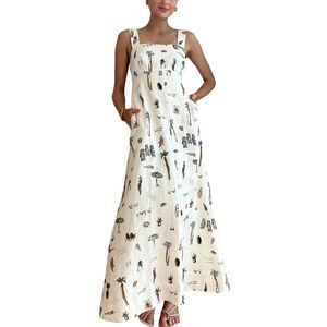 Esea Womens  Linen-Blend Dress